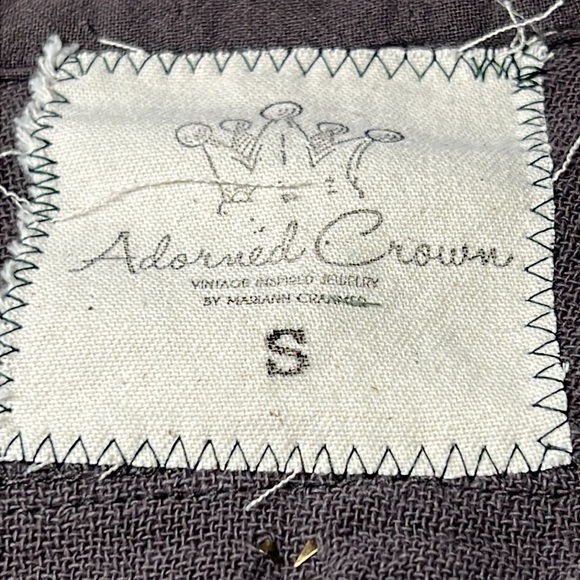 ⭐️Adorned Crown textile gauzy FREE embroidered tassel waist jacket size sm - Picture 12 of 13